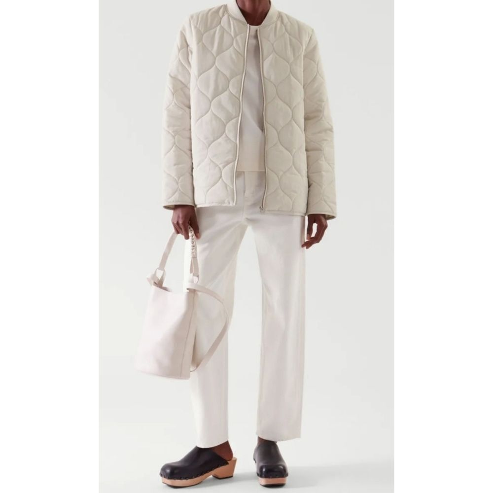 Universal Standard Quilted Bomber Jacket Off White Size 6 - 8